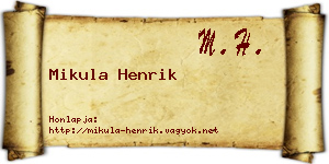 Mikula Henrik névjegykártya